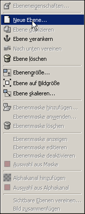 Aussehen des Kontextmenüs