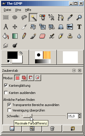 Eigenschaften des Auswahlwerkzeugs